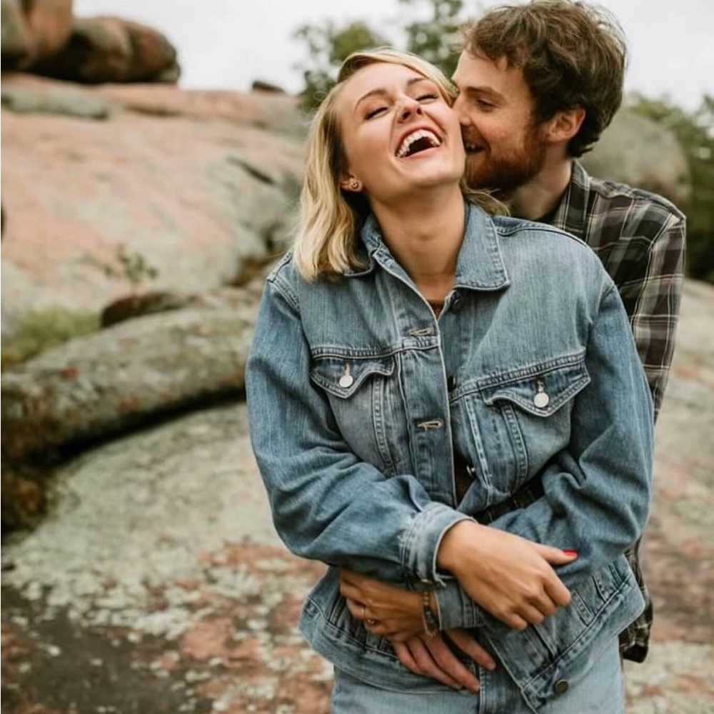 Blue denim jacket oversized